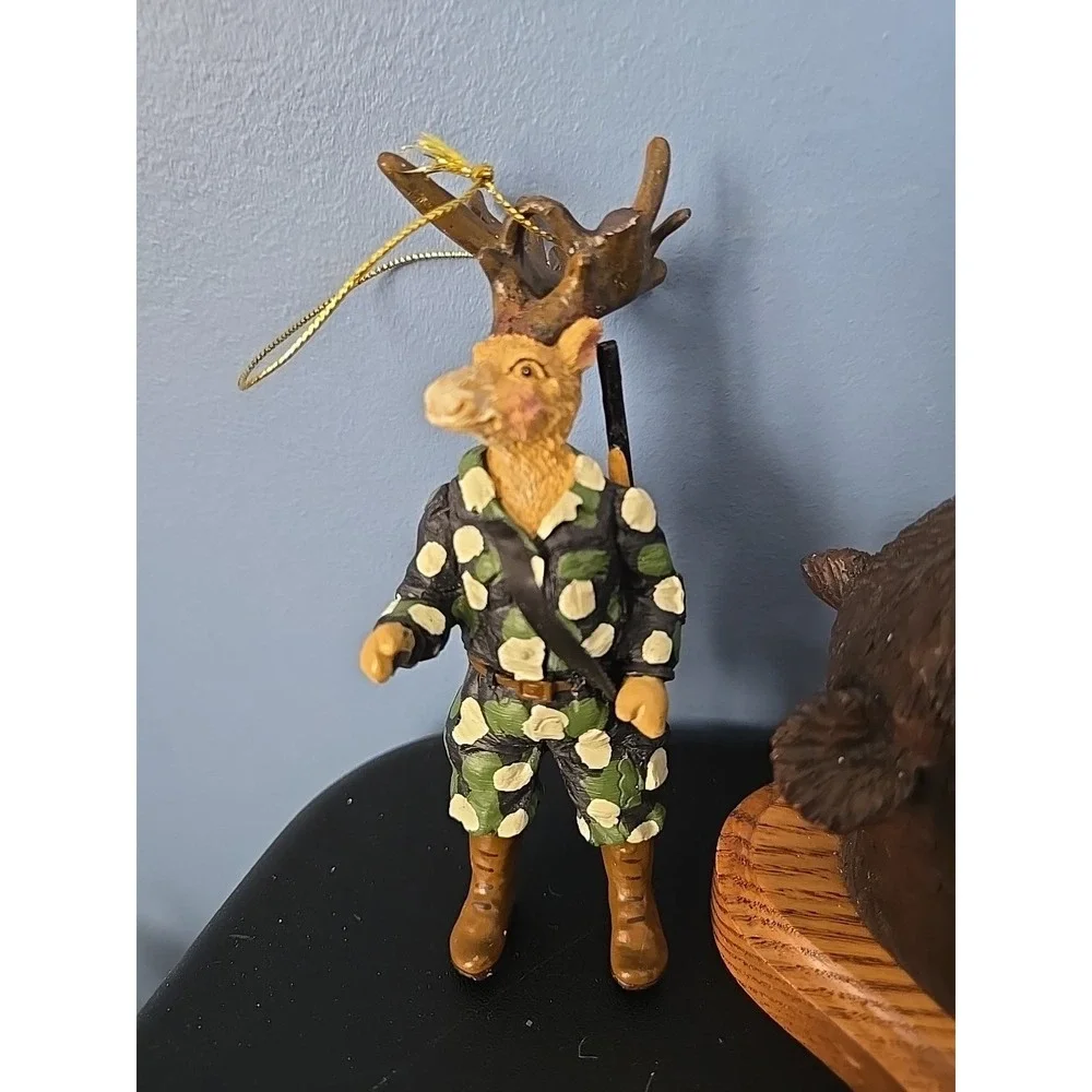 Christmas Ornaments‎ Hunter Hunting Deer Gun Rifle Buck Camo Set Of 3